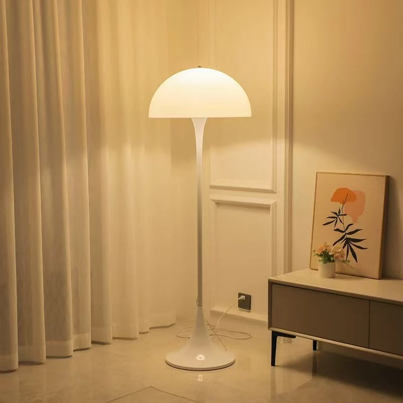 Danish Designer Cream Style White Floor Lamp Personalized Ins Simple Study Living Room Bedroom Bedside Mushroom Table Led Lights